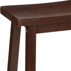 Amazon Basics Solid Wood Saddle-Seat Kitchen Counter-Height Stool, 24-Inch Height, Walnut Finish - Set of 2