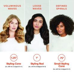 Paul Mitchell Pro Tools Express Ion Unclipped 3-in-1 Ceramic Interchangeable Curling Wand, 3 Barrels for Multiple Hairstyles