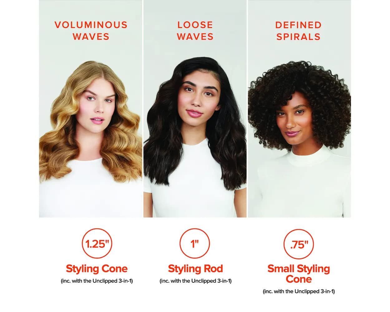 Paul Mitchell Pro Tools Express Ion Unclipped 3-in-1 Ceramic Interchangeable Curling Wand, 3 Barrels for Multiple Hairstyles