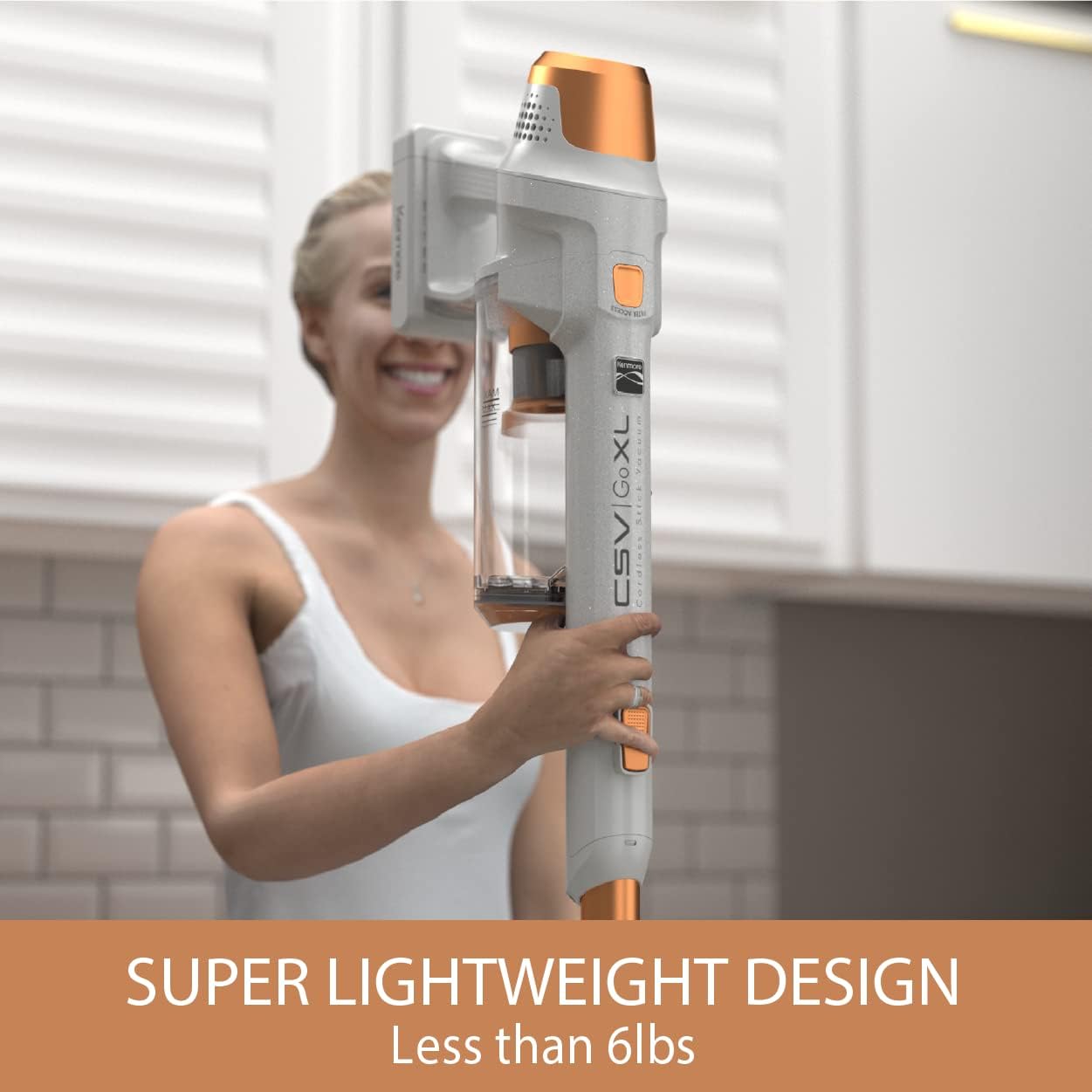 Kenmore DS4030 21.6V Cordless Stick Vacuum with EasyReach Wand, Lightweight Cleaner, Orange