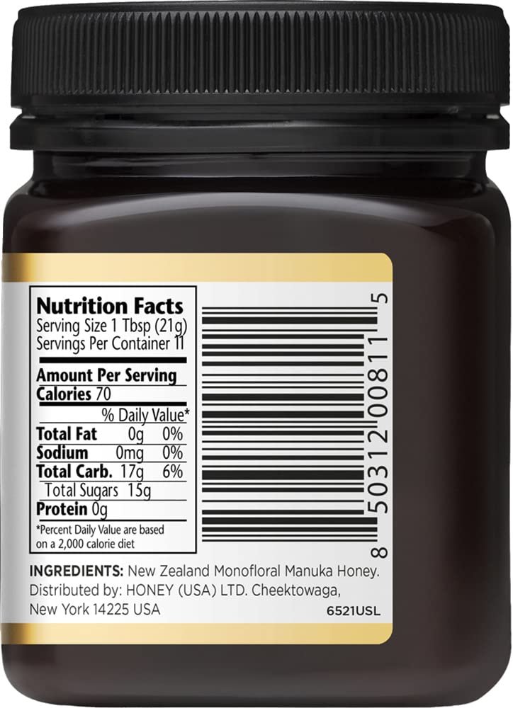 MANUKA DOCTOR - MGO 525+ Manuka Honey Monofloral, 100% Pure New Zealand Honey, Certified, RAW, Non-GMO (8.75 oz)