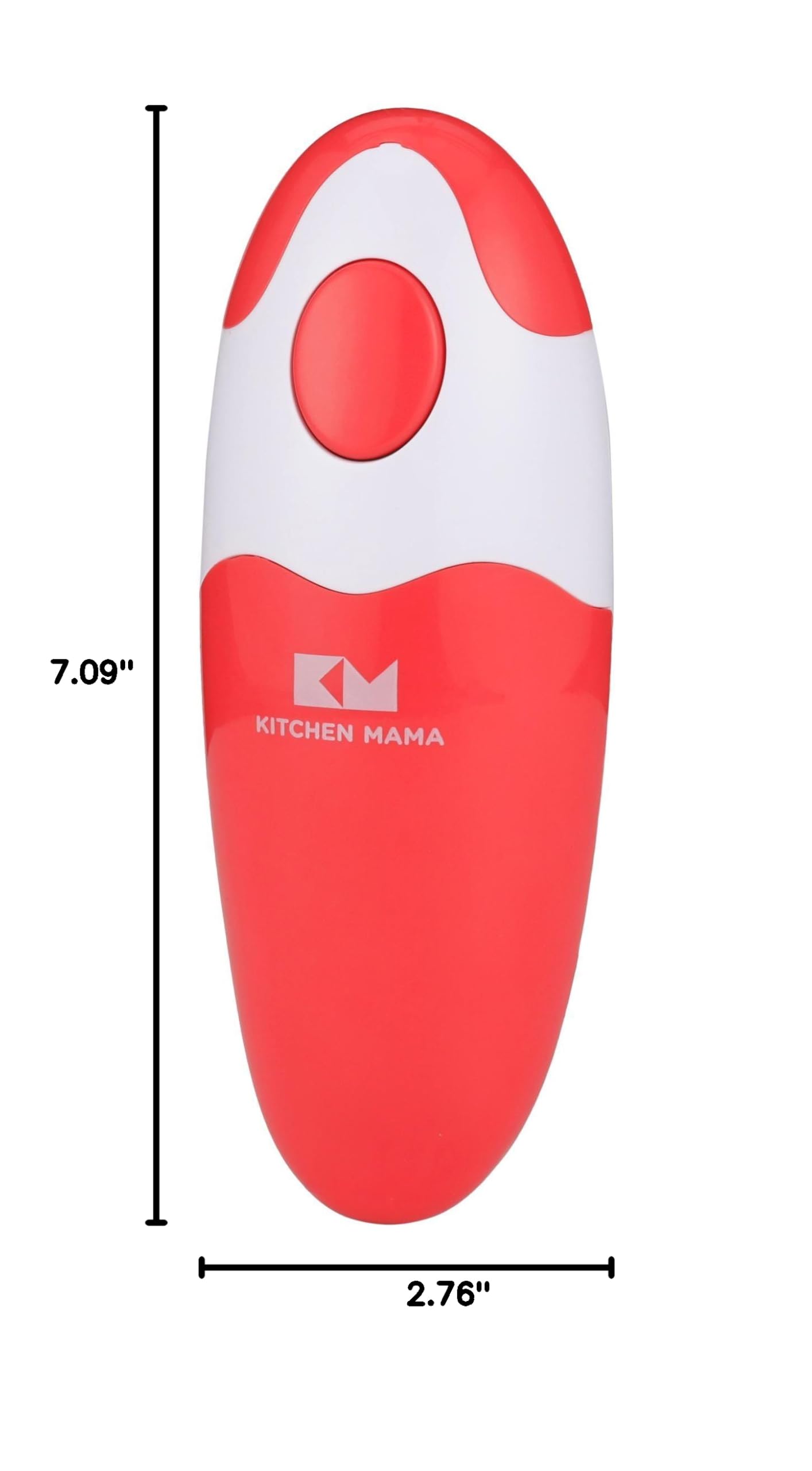 Kitchen Mama Auto Electric Can Opener - Automatic, Hands Free, Smooth Edge, Battery Operated (Red)