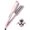 TYMO ROVY Beach Waves Curling Wand, Ionic Deep Waver Hair Curler Tool with Ceramic 3 Barrel, Pink, 1 Inch