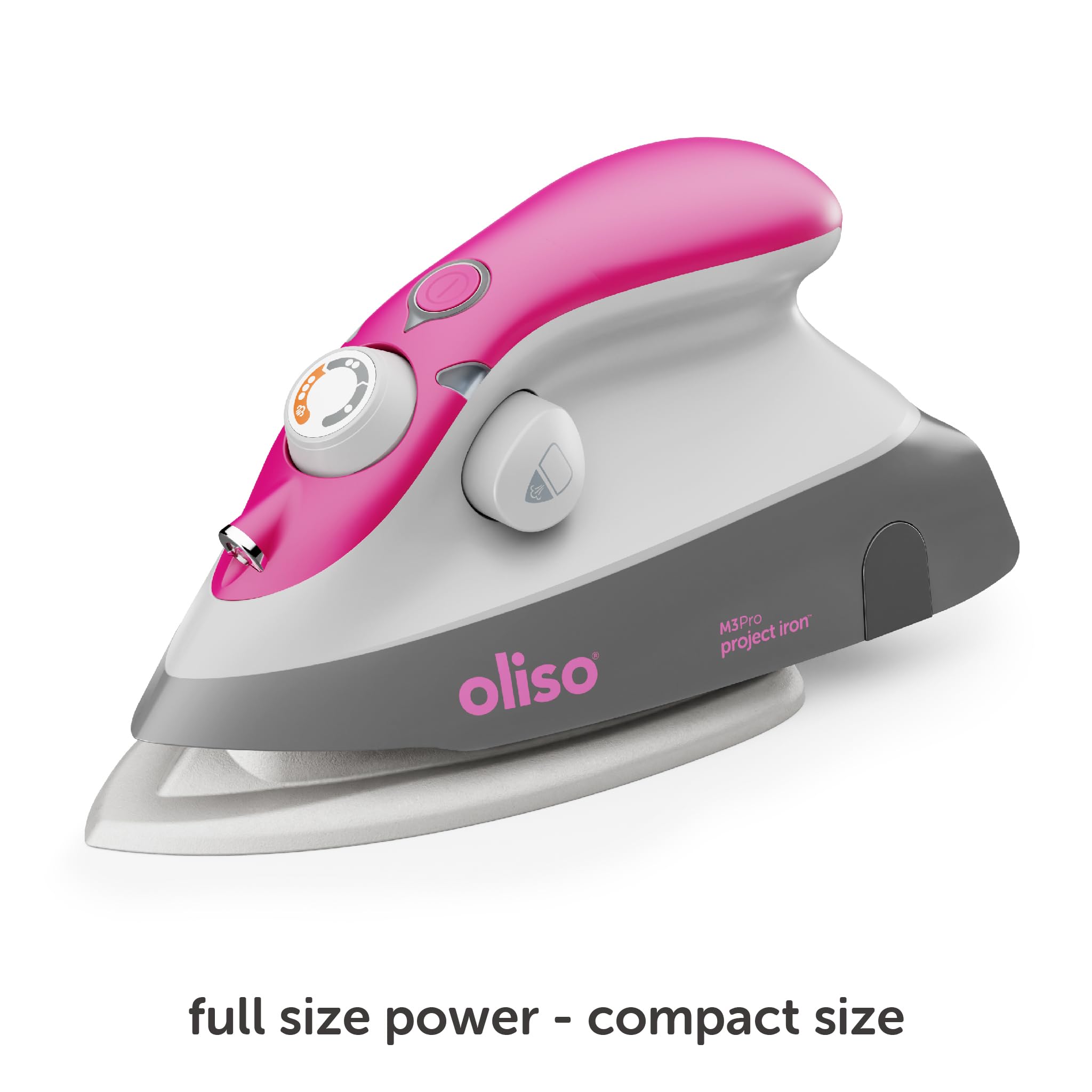 Oliso M3Pro Project Steam Iron with Solemate, 1000 Watt Ceramic Soleplate Steam Iron, Raspberry