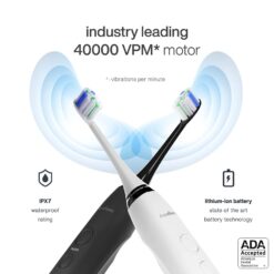 AquaSonic DUO PRO – Ultra Whitening 40,000 VPM Electric ToothBrushes – ADA Accepted - 4 Modes with Smart Timers