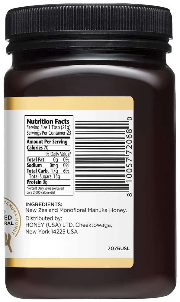 MANUKA DOCTOR - MGO 525+ Manuka Honey Monofloral (1.1 lbs) 100% Pure New Zealand Honey, Non-GMO