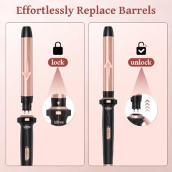 Ufree 5 in 1 Curling Iron with Interchangeable Ceramic Barrels (0.35