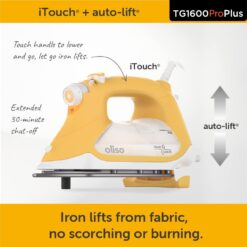 Oliso TG1600 Pro Plus 1800 Watt SmartIron with Auto Lift - for Clothes, Sewing, Quilting and Crafting Ironing, Yellow