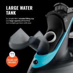PurSteam SteamBurst+ 1750W Steam Iron, Ceramic Soleplate, Adjustable Steam, Burst of Steam