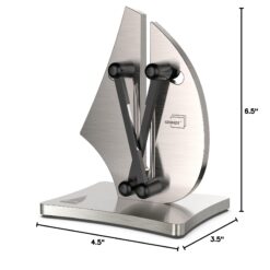 Grihot Professional Knife Sharpener, 3-Action Streamlined Sailboat Design for Effortless Knife Sharpening