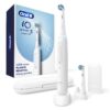 Oral-B iO Deep Clean Rechargeable Electric Powered Toothbrush, White with iO Series 3 Limited, 2 Brush Heads and Travel Case