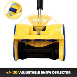 Mellif Brushless Snow Shovel with 4.0Ah Battery & Charger Kit, 12in. Clear Width, Heavy-Duty, Cordless (Yellow & Blue)