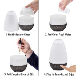 HealthSmart Essential Oil Diffuser, Cool Mist Humidifier and Aromatherapy Diffuser, White