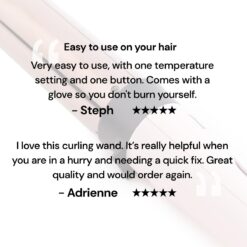 L'ANGE HAIR Le Curl Titanium Curling Wand, Professional Curling Iron for All Hair Types, Clip Free Hair Curler, Blush 1.25” (32MM)