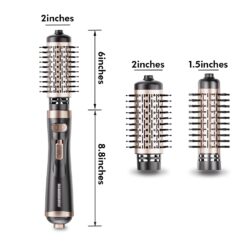 Beautimeter 3-in-1 Hot Air Styler: Rotating Blow Dryer Brush with 2-Inch and 1.5-Inch Brushes