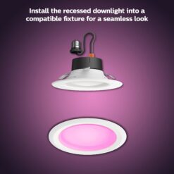 Philips Hue Smart 6 Inch LED Downlight - 4 Pack, Color-Changing, 1100LM