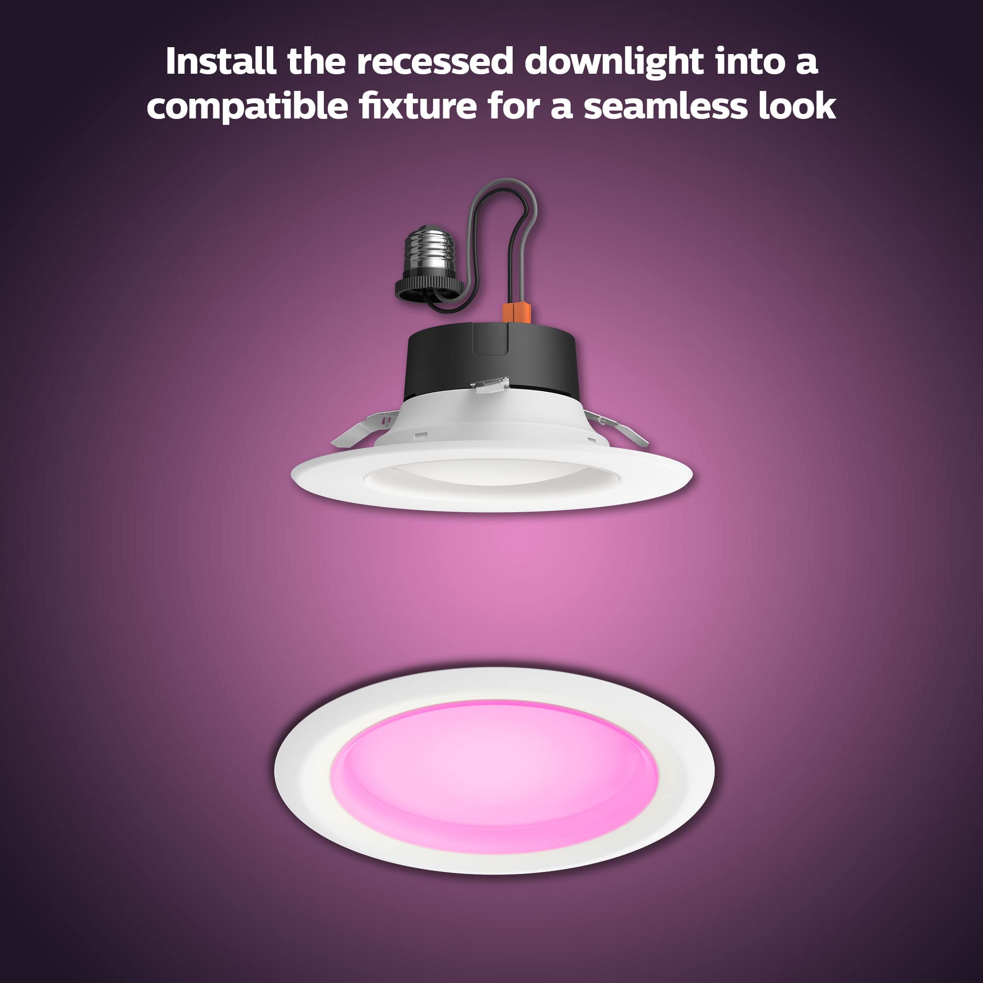 Philips Hue Smart 6 Inch LED Downlight - 4 Pack, Color-Changing, 1100LM