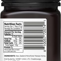MANUKA DOCTOR - MGO 1125+ Manuka Honey Monofloral, 100% Pure New Zealand Honey (8.75 oz)