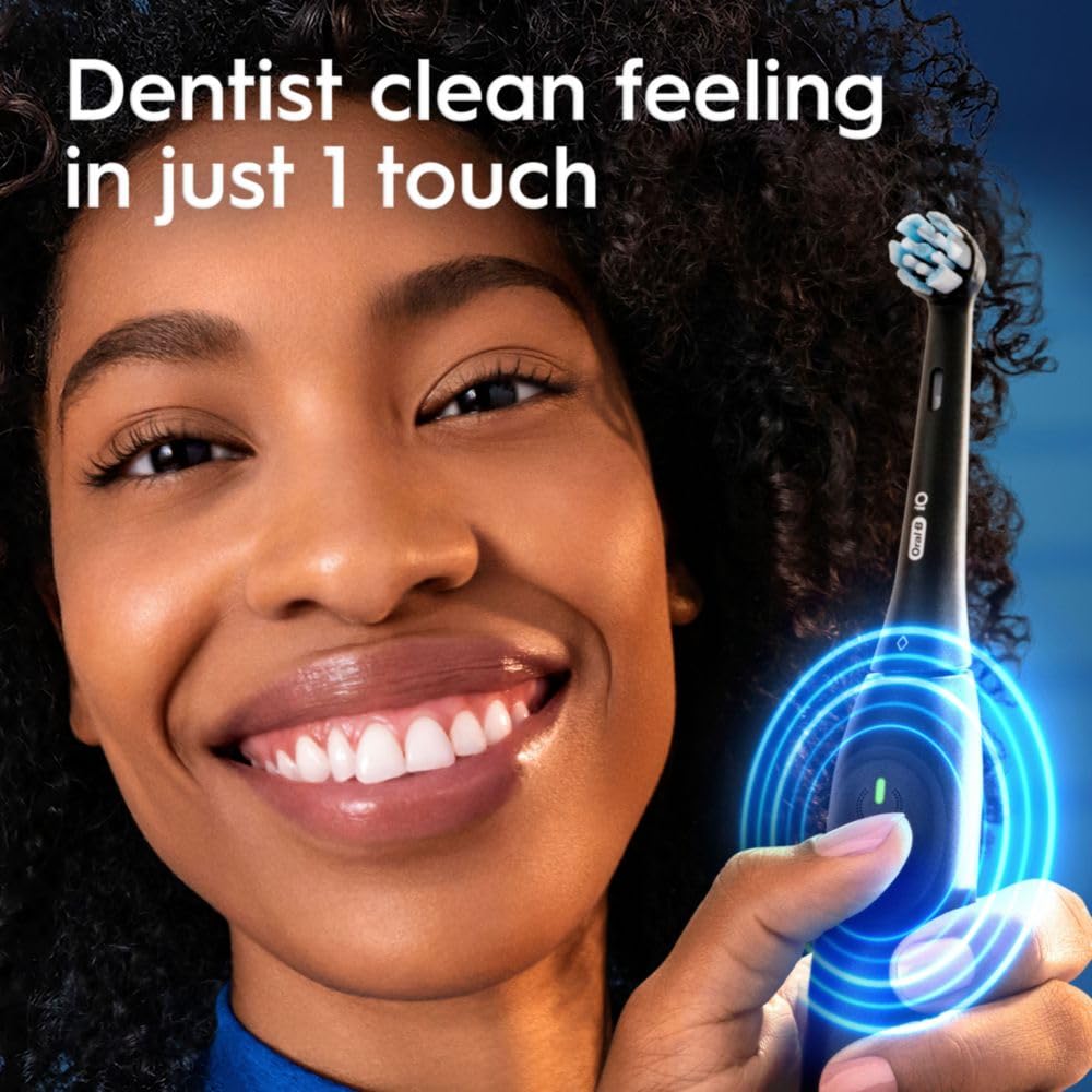 Oral-B iO Series 2 Rechargeable Electric Powered Toothbrush Starter Kit, Night Black with 2 Brush Heads