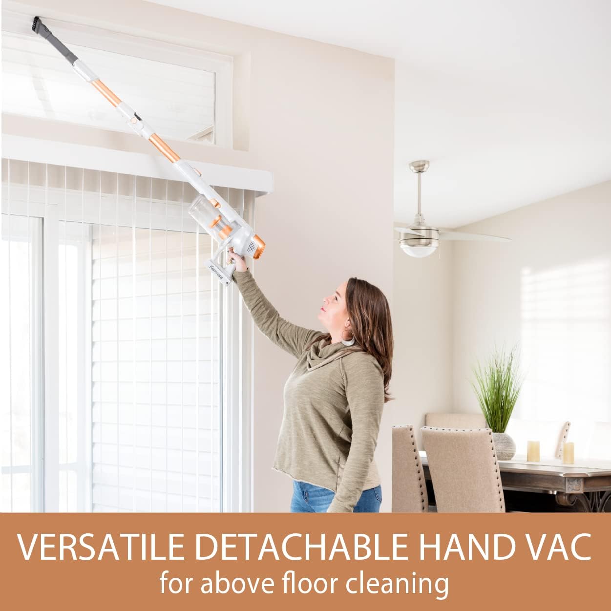 Kenmore DS4030 21.6V Cordless Stick Vacuum with EasyReach Wand, Lightweight Cleaner, Orange