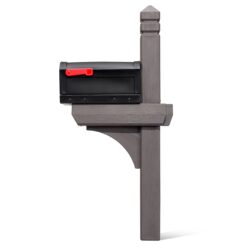 Step2 Ground Mount Black Plastic Extra Large Mailbox with Post