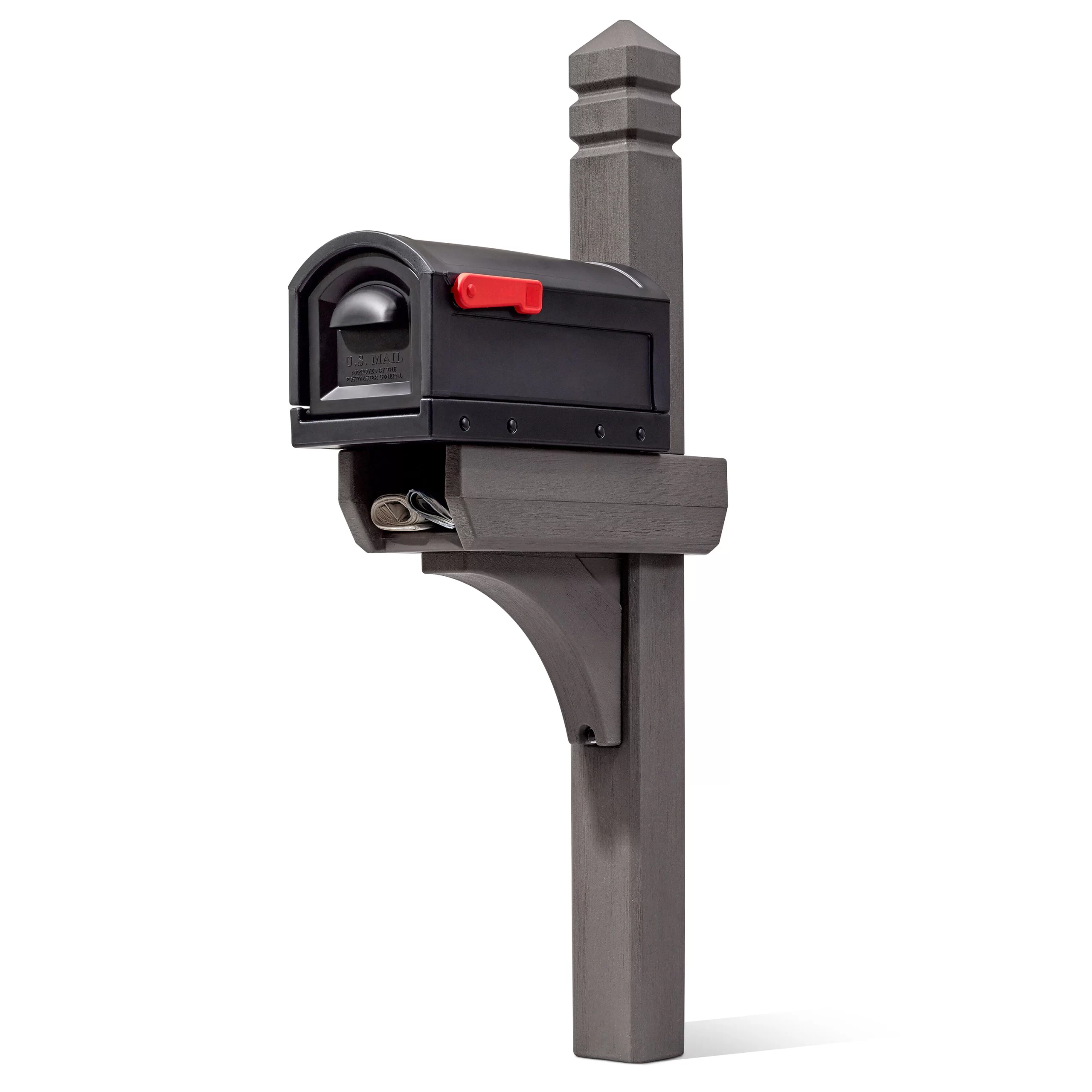 Step2 Ground Mount Black Plastic Extra Large Mailbox with Post
