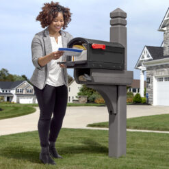 Step2 Ground Mount Black Plastic Extra Large Mailbox with Post