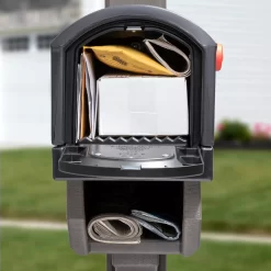 Step2 Ground Mount Black Plastic Extra Large Mailbox with Post