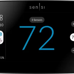 Emerson Sensi Black Beveled Edge Smart Thermostat with Wi-Fi Compatibility