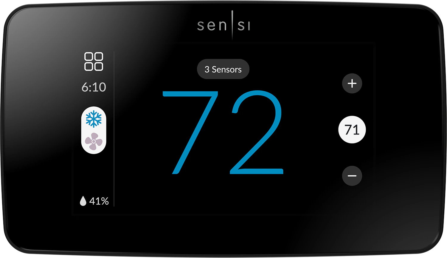 Emerson Sensi Black Beveled Edge Smart Thermostat with Wi-Fi Compatibility