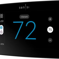 Emerson Sensi Black Beveled Edge Smart Thermostat with Wi-Fi Compatibility