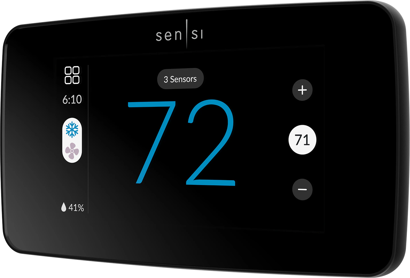Emerson Sensi Black Beveled Edge Smart Thermostat with Wi-Fi Compatibility