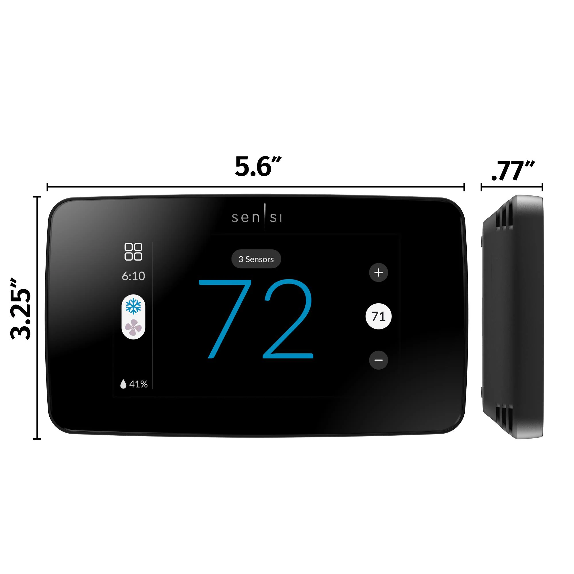 Emerson Sensi Black Beveled Edge Smart Thermostat with Wi-Fi Compatibility