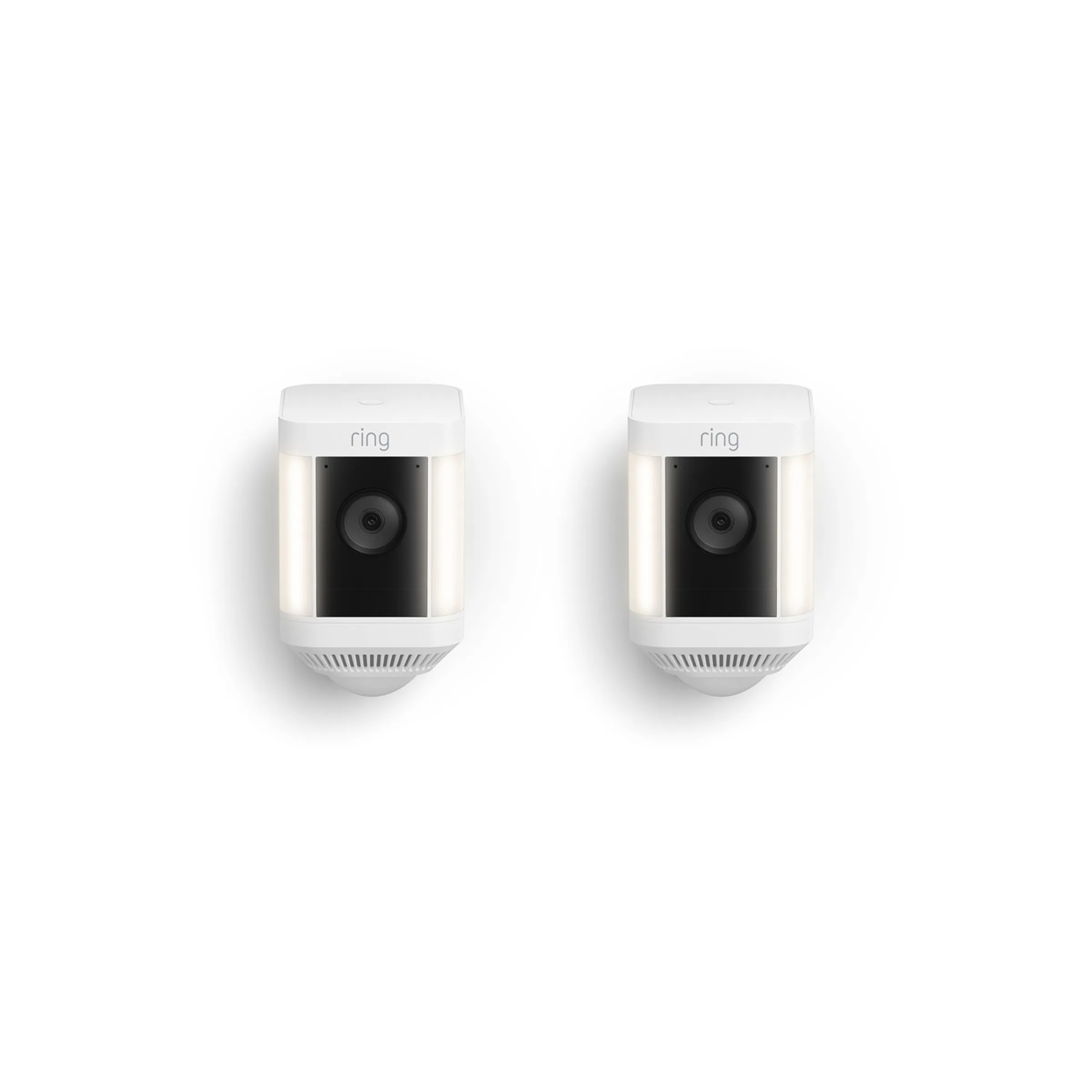 Ring Spotlight Cam Plus Battery - Smart Security Video Camera with 2 Motion-Activated LED Spotlights, 2-Way Talk, Color Night Vision, 2-Pack, White