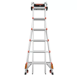 Little Giant Ladders Leveler 2 M26 with Leg Levelers 25.1-ft Reach Type 1a- 300-lb Load Capacity Telescoping Multi-Position Ladder