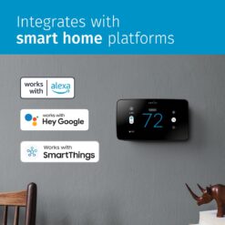 Emerson Sensi Black Beveled Edge Smart Thermostat with Wi-Fi Compatibility
