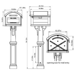 Architectural Mailboxes Post Mount Brown Plastic Extra Large Mailbox with Post