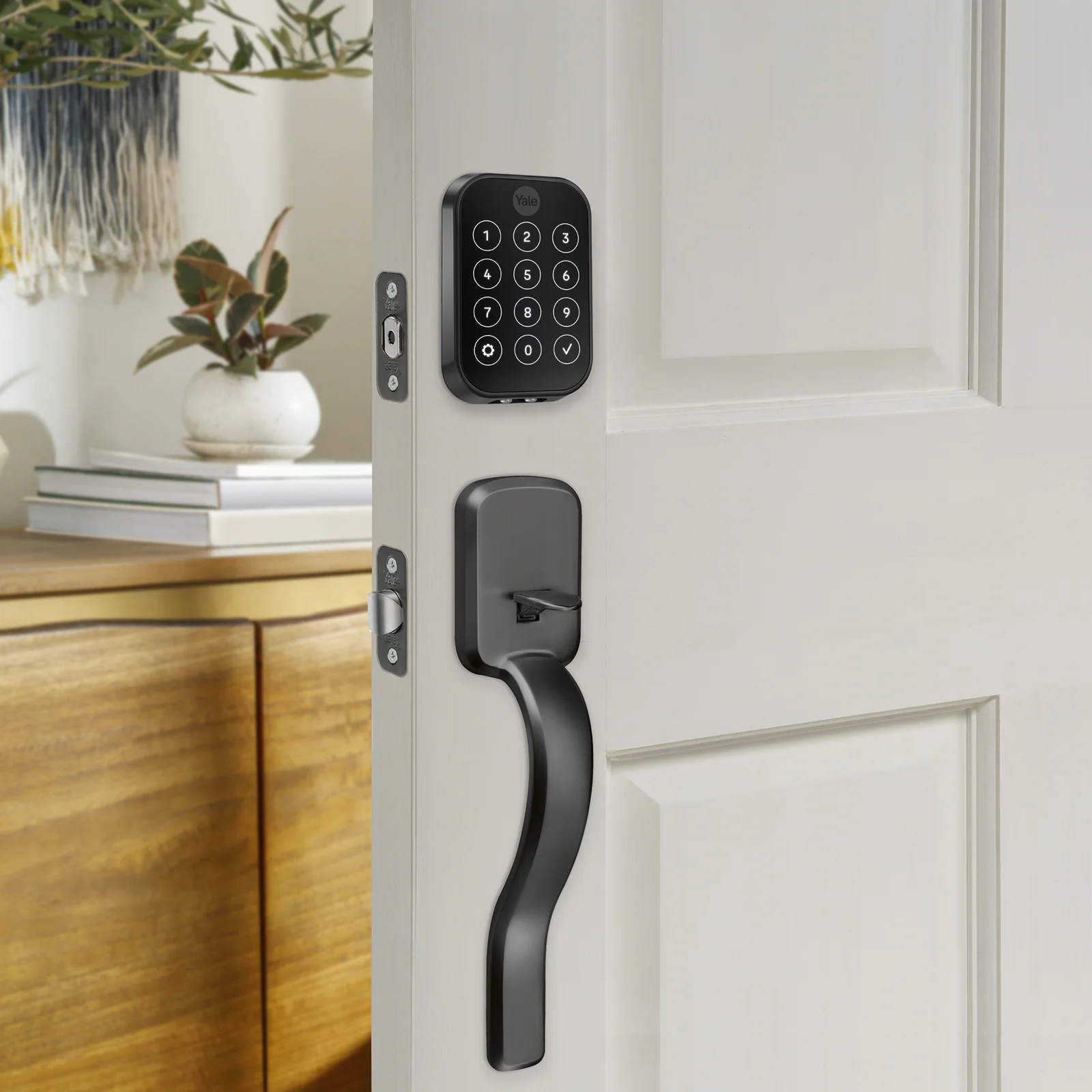 Yale Assure Lock 2 Black Suede Smart Lock Electronic Deadbolt with Wifi Bluetooth Fingerprint Touchscreen Keypad