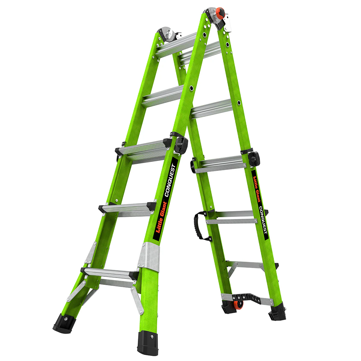 Little Giant Ladders Conquest 14.3-ft Reach Type 1aa- 375-lb Load Capacity Telescoping Multi-Position Ladder