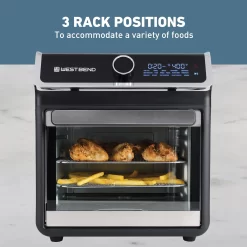 West Bend 15-Quart Black Digital 3-Baskets Air Fryer