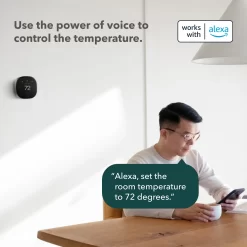 ecobee Premium Black Thermostat and Room Sensor with Wi-Fi Compatibility