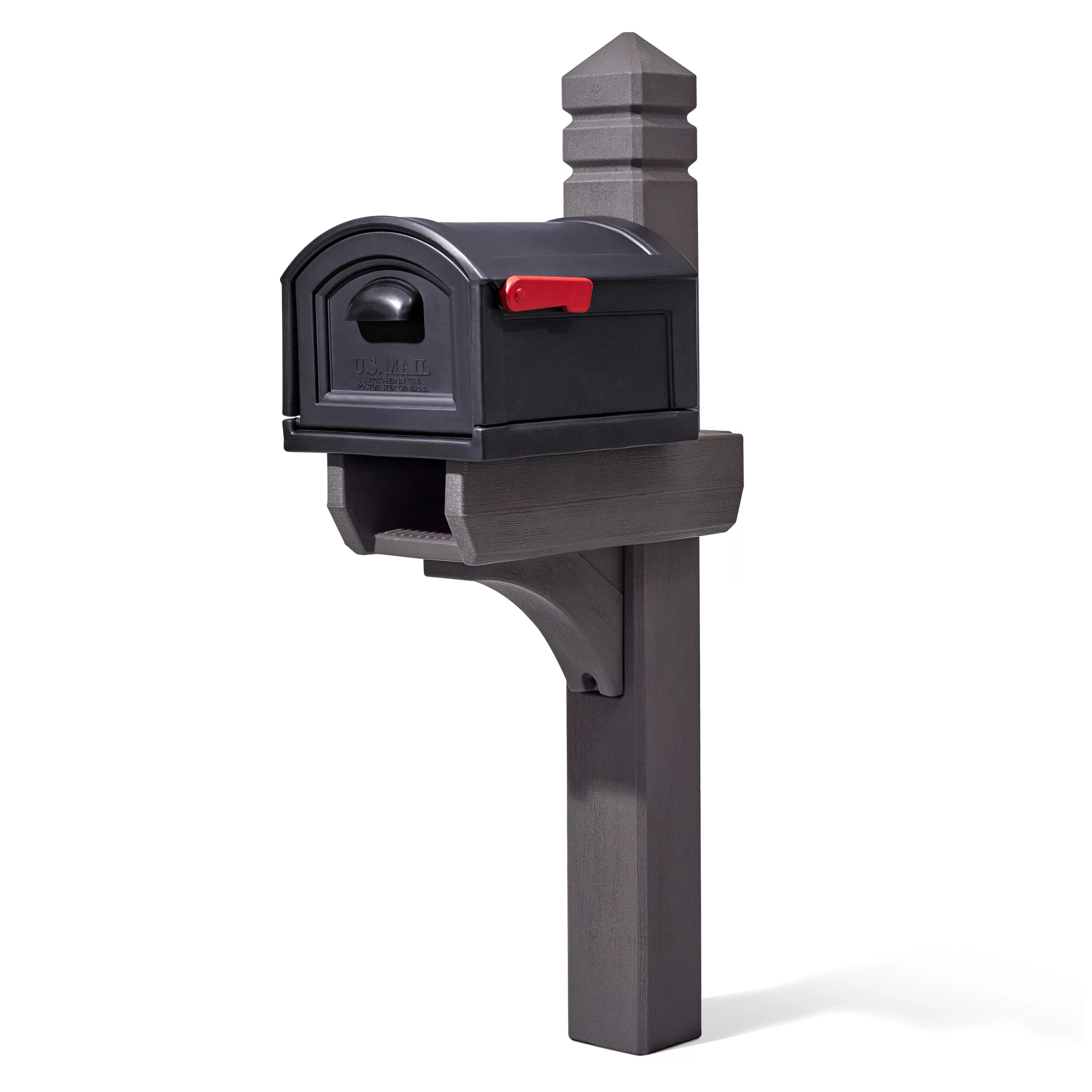 Step2 Post Mount Black Plastic Extra Large Mailbox with Post