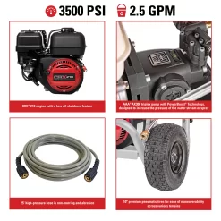 SIMPSON Pro Series 3500 PSI 2.5-GPM Cold Water Gas Pressure Washer with 5 Spray Tips