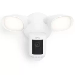 Ring Floodlight Cam Wired Pro - Smart Security Video Camera with 2 Motion-Activated LED Floodlights, White