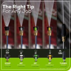 Greenworks Industrial Grade 3100 PSI 2.1-GPM Cold Water Electric Pressure Washer with 5 Spray Tips