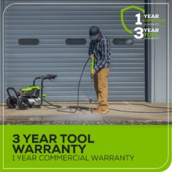 Greenworks Industrial Grade 3100 PSI 2.1-GPM Cold Water Electric Pressure Washer with 5 Spray Tips
