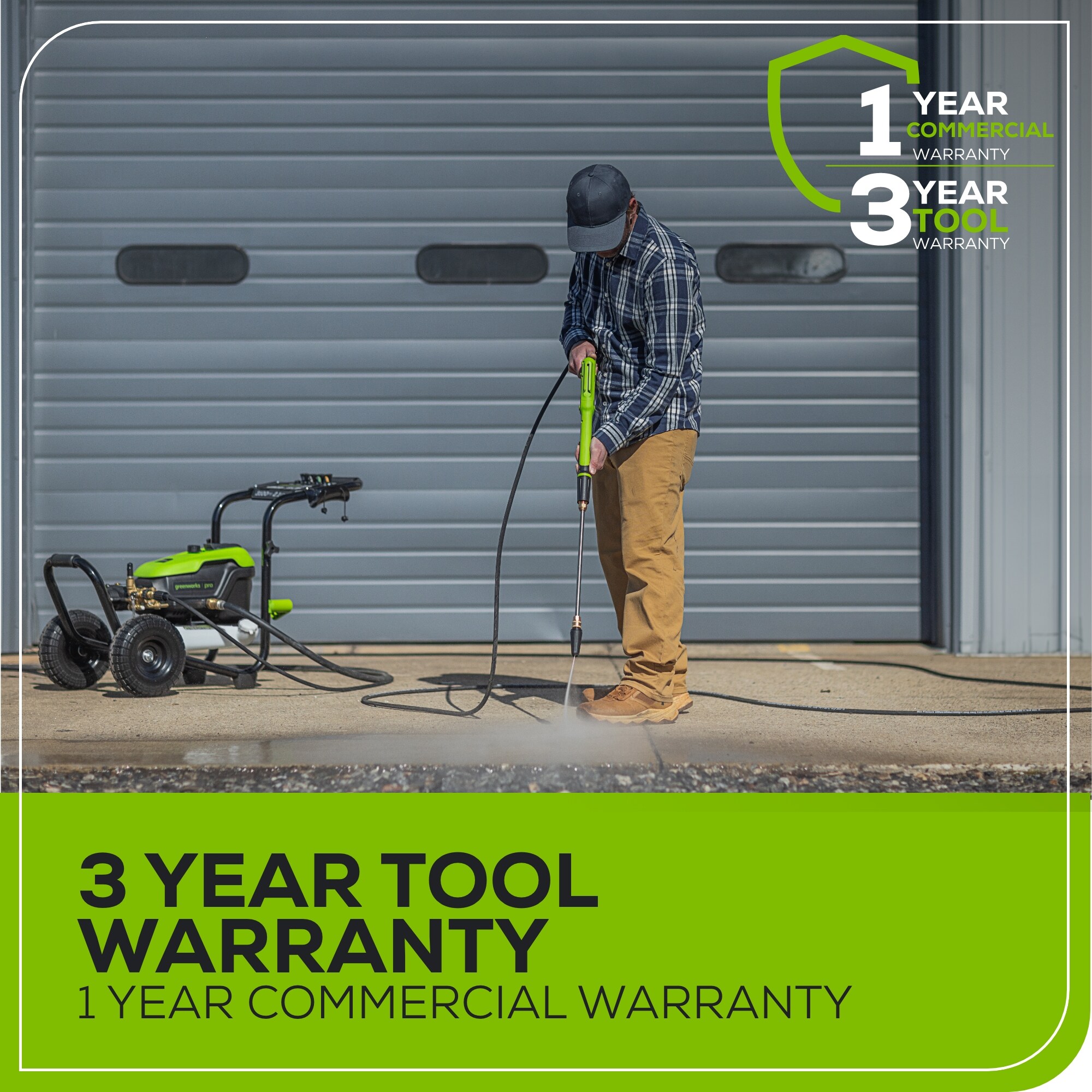 Greenworks Industrial Grade 3100 PSI 2.1-GPM Cold Water Electric Pressure Washer with 5 Spray Tips
