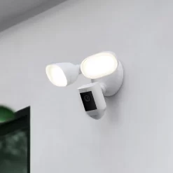 Ring Floodlight Cam Wired Pro - Smart Security Video Camera with 2 Motion-Activated LED Floodlights, White