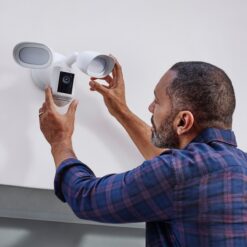 Ring Floodlight Cam Wired Pro - Smart Security Video Camera with 2 Motion-Activated LED Floodlights, White