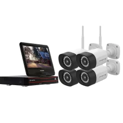 Crystal Vision Indoor/Outdoor 4-Camera Hardwired Floodlight 1Tb Hard Drive Security Camera System